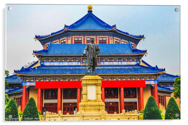 Sun Yat-Sen Memorial Statue Guangzhou Guangdong Province China  Acrylic by William Perry