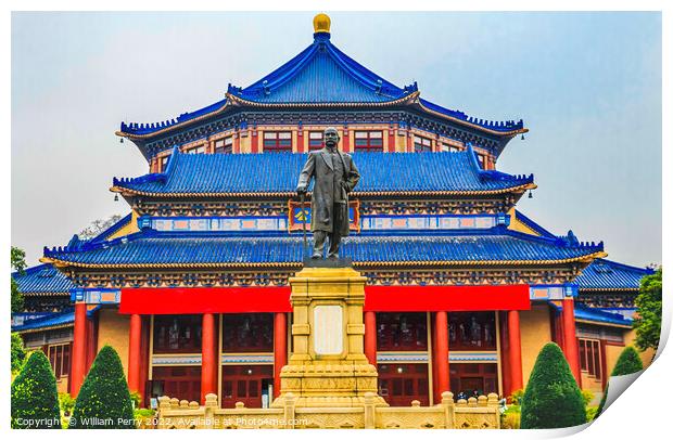 Sun Yat-Sen Memorial Statue Guangzhou Guangdong Province China  Print by William Perry