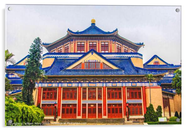 Sun Yat-Sen Memorial Guangzhou Guangdong Province China  Acrylic by William Perry