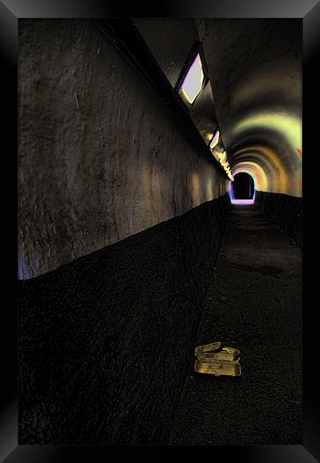 Under the subway (Light at the end of the tunnel) Framed Print by Steven Shea