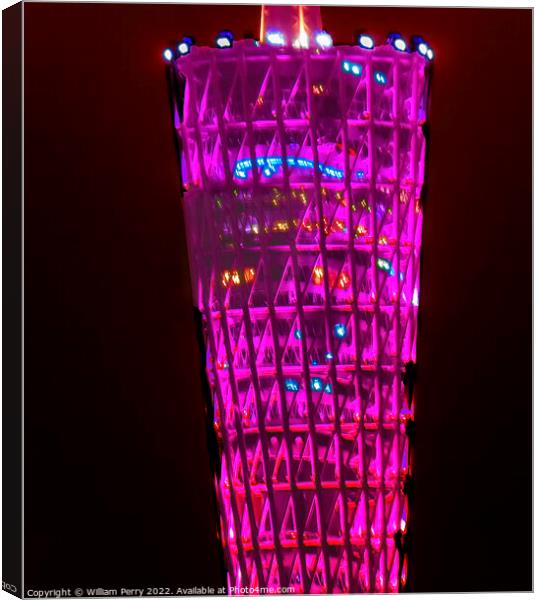 Canton Tower Guangzhou Guangdong Province China Canvas Print by William Perry