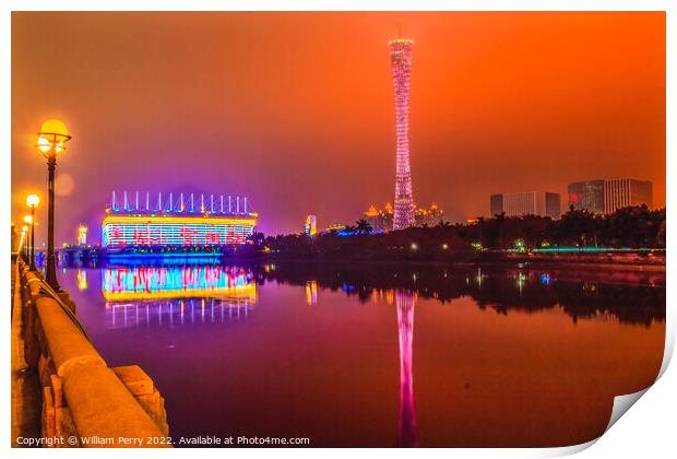 Canton Tower Sports Stadium  Pearl River Guangzhou Guangdong Pro Print by William Perry