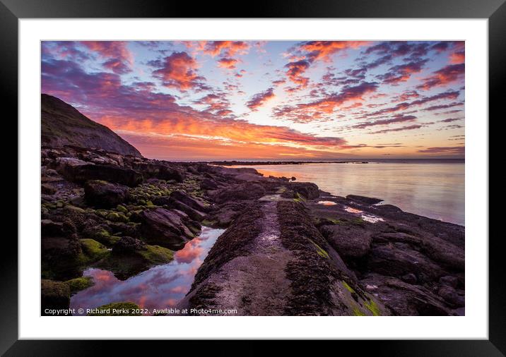 Scarborough North bay rock pools Framed Mounted Print by Richard Perks