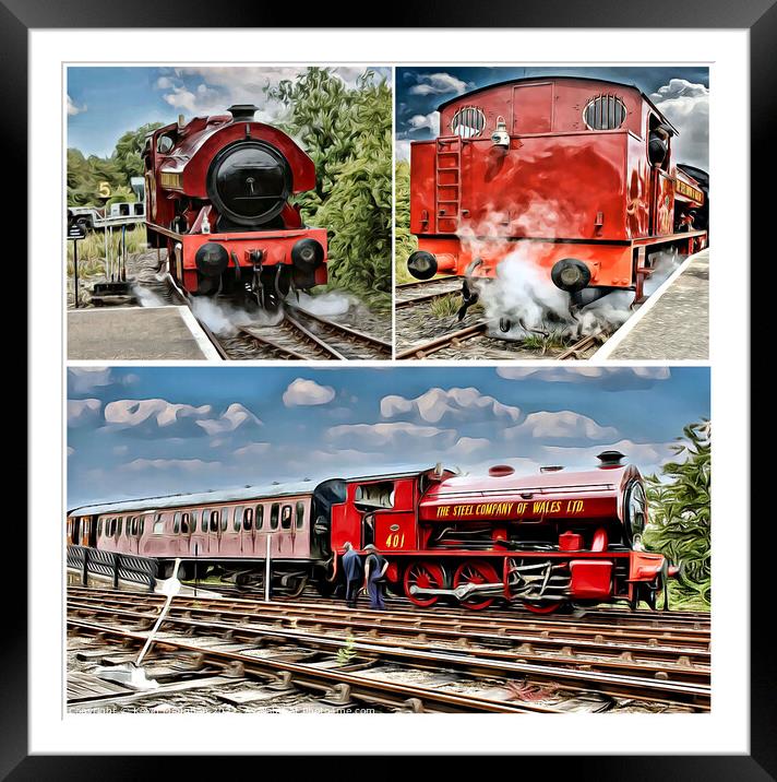 Steam Locomotive No. 401 Thomas Burt (Digital Art  Framed Mounted Print by Kevin Maughan