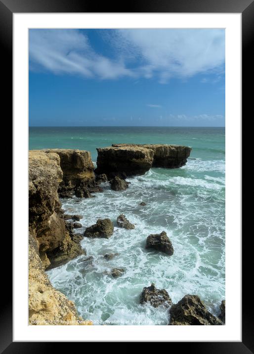 Aveiros beach in Albufeira. Portugal Framed Mounted Print by Angelo DeVal