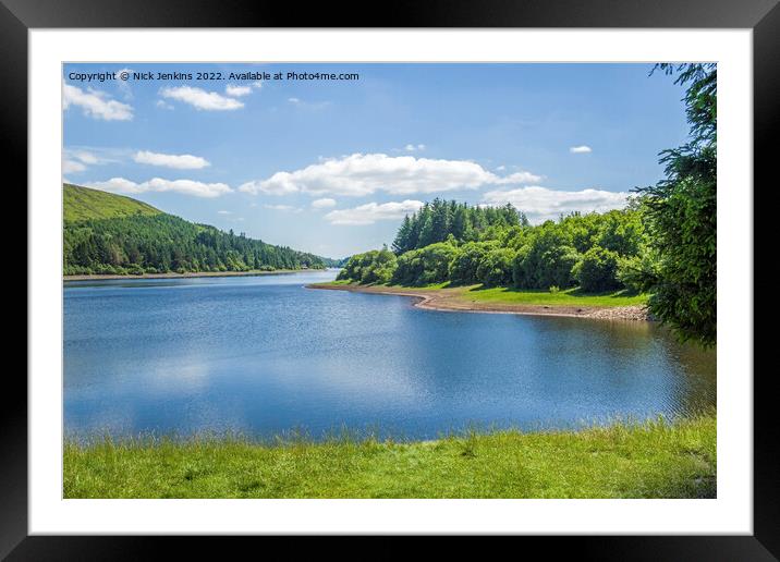 Pontsticill Reservoir facing South Brecon Beacons Framed Mounted Print by Nick Jenkins