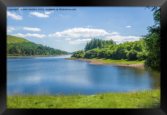 Pontsticill Reservoir facing South Brecon Beacons Framed Print by Nick Jenkins