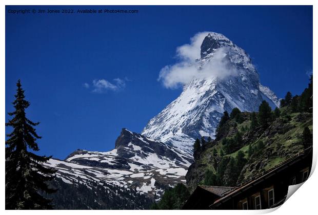 Matterhorn under a clear blue sky Print by Jim Jones