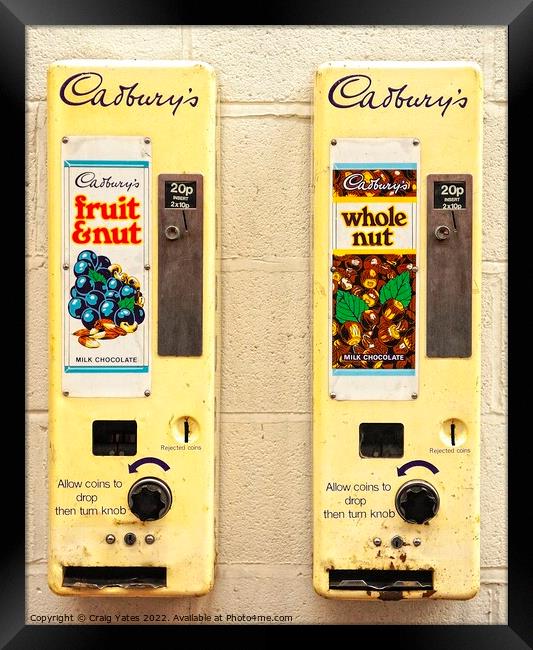 Retro Cadbury Chocolate Vending Machines Framed Print by Craig Yates