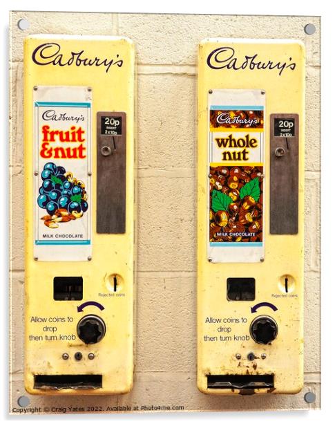 Retro Cadbury Chocolate Vending Machines Acrylic by Craig Yates