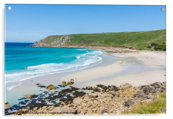 Gwynver Beach, Sennen, Cornwall Acrylic by Keith Douglas