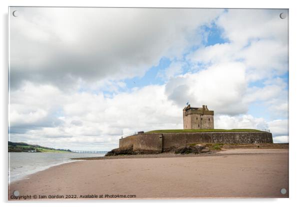 Broughty Ferry Castle and Beach  by Dundee Scotland Acrylic by Iain Gordon