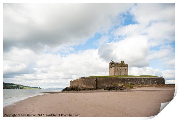 Broughty Ferry Castle and Beach  by Dundee Scotland Print by Iain Gordon