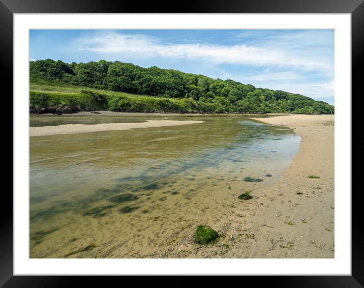 River Gannel at Low Tide Framed Mounted Print by Tony Twyman