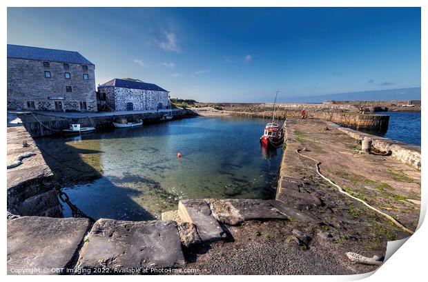 Portsoy Blues 17th Century Harbour Fishing Village Scotland Print by OBT imaging