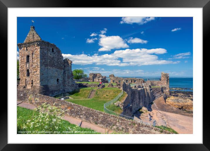 St Andrews Castle Ruins Framed Mounted Print by Kasia Design