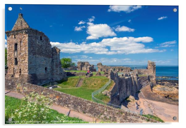 St Andrews Castle Ruins Acrylic by Kasia Design