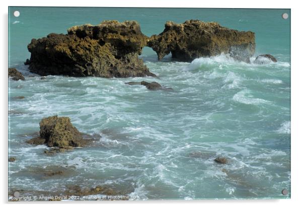 Rocks in Aveiros Beach, Albufeira Acrylic by Angelo DeVal