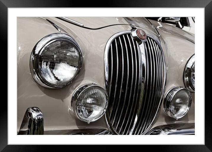 Vintage Jag Framed Mounted Print by Rob Cole
