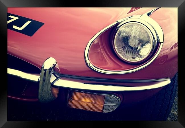 Red E-Type Headlight Framed Print by Rob Cole