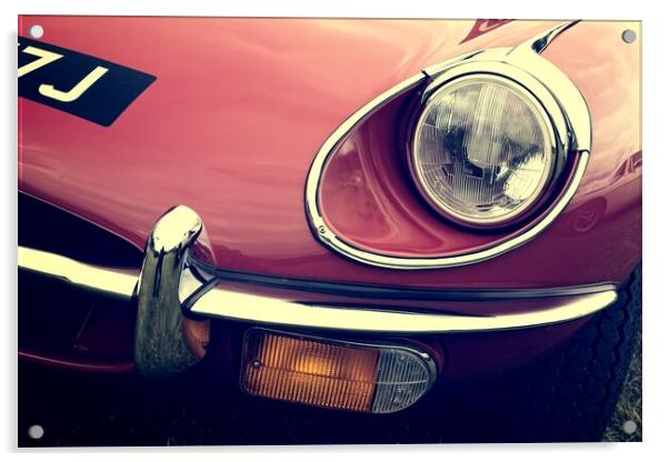 Red E-Type Headlight Acrylic by Rob Cole