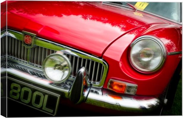 Timeless Beauty The Red MGB Sports Car Canvas Print by Rob Cole