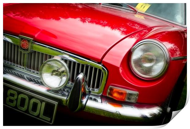 Timeless Beauty The Red MGB Sports Car Print by Rob Cole