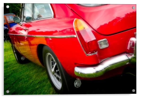 Red MGB Acrylic by Rob Cole