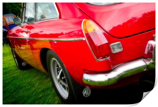 Red MGB Print by Rob Cole