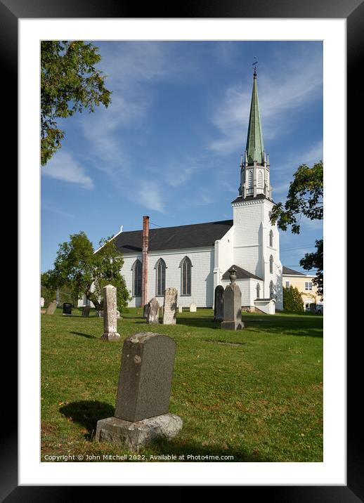 Tiinity Church in Kingston New Brunswick Framed Mounted Print by John Mitchell