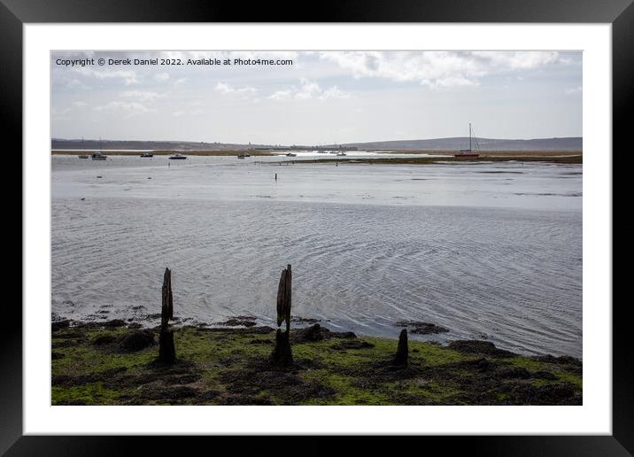 Looking Out Over The Solent At Keyhaven Framed Mounted Print by Derek Daniel