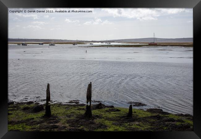 Looking Out Over The Solent At Keyhaven Framed Print by Derek Daniel