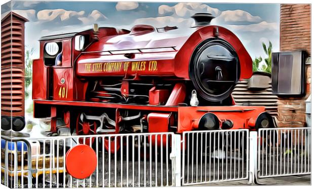 Steam Locomotive No. 401 Thomas Burt (Digital Art) Canvas Print by Kevin Maughan