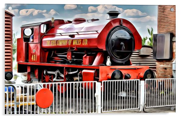 Steam Locomotive No. 401 Thomas Burt (Digital Art) Acrylic by Kevin Maughan