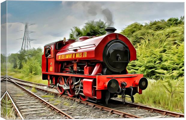 Steam Locomotive No. 401 Thomas Burt (Digital Art) Canvas Print by Kevin Maughan