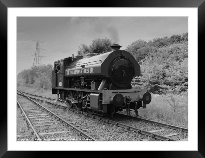 Steam Locomotive No. 401 Thomas Burt (B/W) Framed Mounted Print by Kevin Maughan