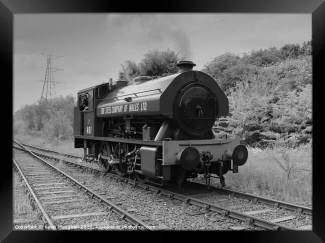 Steam Locomotive No. 401 Thomas Burt (B/W) Framed Print by Kevin Maughan