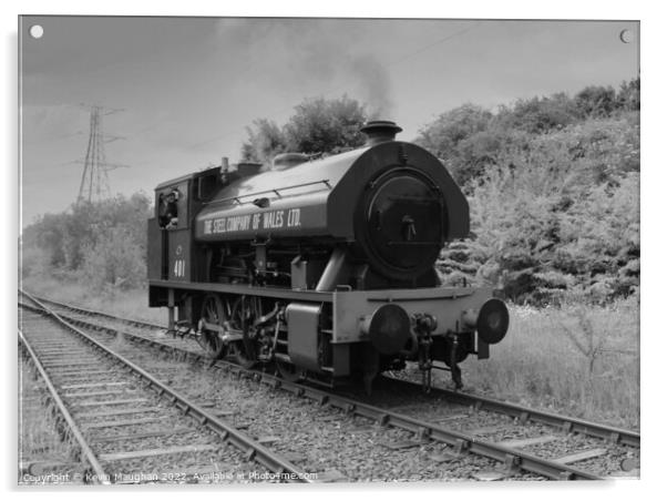 Steam Locomotive No. 401 Thomas Burt (B/W) Acrylic by Kevin Maughan