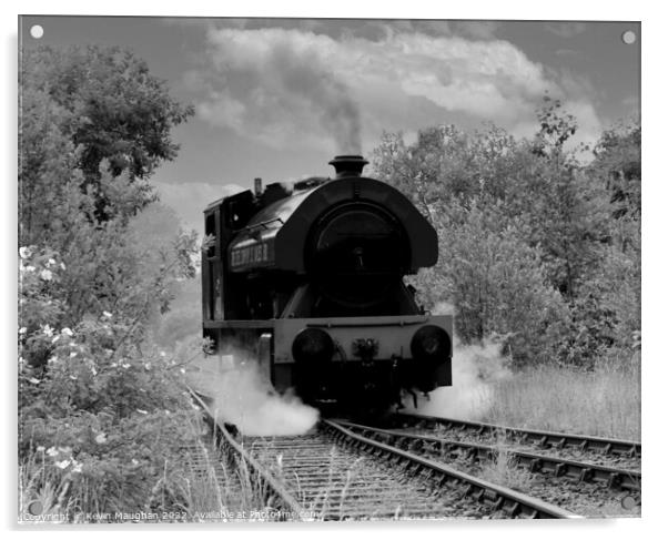 Steam Locomotive No. 401 Thomas Burt (B/W) Acrylic by Kevin Maughan
