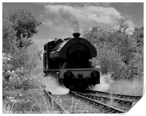 Steam Locomotive No. 401 Thomas Burt (B/W) Print by Kevin Maughan