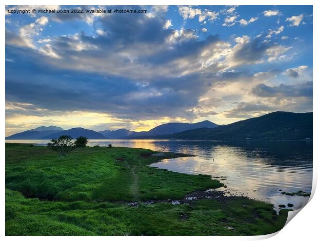 Water by Ballachulish Bridge, Scotland Print by Michael Dixon