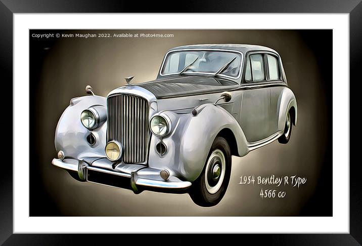 1954 Bentley R Type (Digital Art Version) Framed Mounted Print by Kevin Maughan
