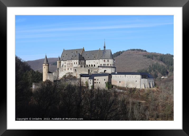 Vianden Castle Winter View, Luxembourg Framed Mounted Print by Imladris 