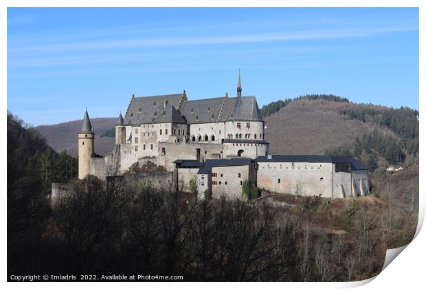 Vianden Castle Winter View, Luxembourg Print by Imladris 