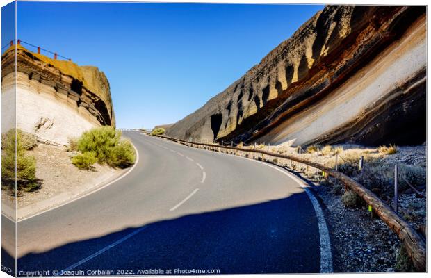 Phonolithic and basaltic geological strata result in beautiful l Canvas Print by Joaquin Corbalan