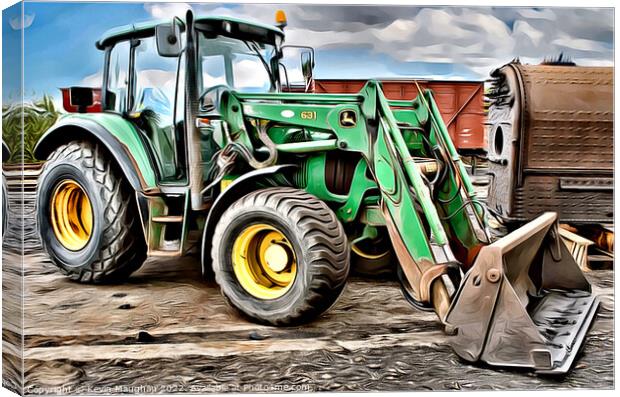 John Deer Tractor (Digital Art Version) Canvas Print by Kevin Maughan