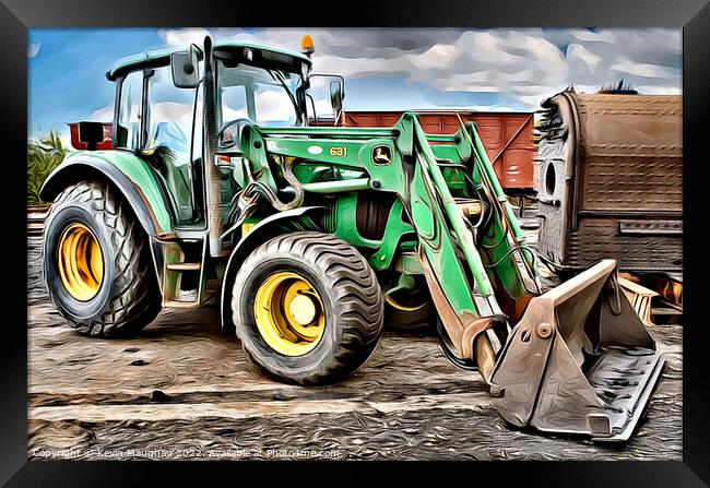 John Deer Tractor (Digital Art Version) Framed Print by Kevin Maughan