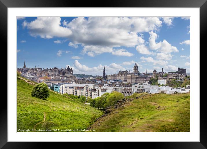 View over Edinburgh from Holyrood Park Framed Mounted Print by Melanie Viola
