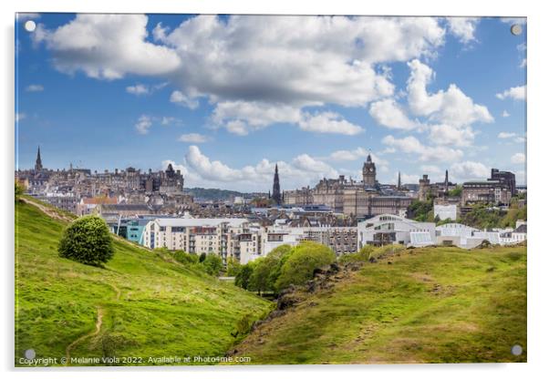 View over Edinburgh from Holyrood Park Acrylic by Melanie Viola