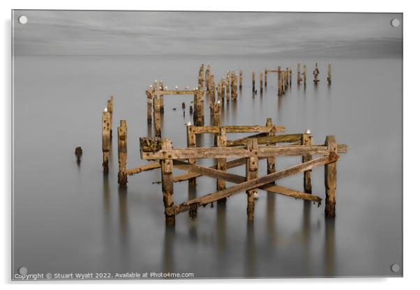 Swanage Old Pier Acrylic by Stuart Wyatt